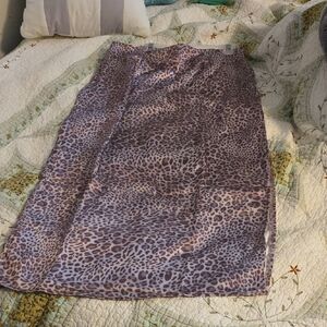 La Hearts Purple Leopard Print Midi Skirt